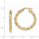Cargar imagen en el visor de la galería, 14K Yellow Gold Modern Contemporary Textured Round Hoop Earrings
