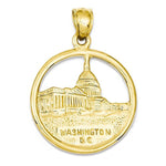 이미지를 갤러리 뷰어에 로드 , 14k Yellow Gold Washington DC Travel Disc Pendant Charm
