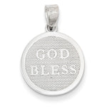 Lade das Bild in den Galerie-Viewer, 14k White Gold Cross God Bless Round Reversible Pendant Charm
