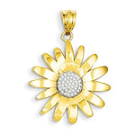 Φόρτωση εικόνας στο εργαλείο προβολής Συλλογής, 14k Yellow Gold and Rhodium Sunflower Pendant Charm
