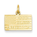 이미지를 갤러리 뷰어에 로드 , 14k Yellow Gold God Bless America Flag Pendant Charm - [cklinternational]
