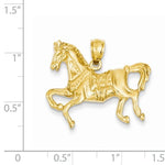 Afbeelding in Gallery-weergave laden, 14k Yellow Gold Horse Open Back Pendant Charm
