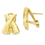 Lataa kuva Galleria-katseluun, 14k Yellow Gold Modern Contemporary X Omega Post Earrings
