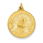 Ladda upp bild till gallerivisning, 14k Yellow Gold Jesus Face Medal Pendant Charm

