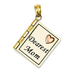 Load image into Gallery viewer, 14k Gold Two Tone Mom I Love You Pendant Charm
