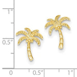 画像をギャラリービューアに読み込む, 14k Yellow Gold Palm Tree Stud Post Earrings
