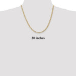 Indlæs billede til gallerivisning 14K Yellow Gold 4mm Concave Open Figaro Bracelet Anklet Choker Necklace Pendant Chain
