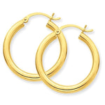 Φόρτωση εικόνας στο εργαλείο προβολής Συλλογής, 14K Yellow Gold 25mm x 3mm Classic Round Hoop Earrings
