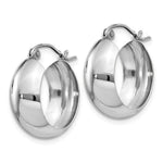 Charger l&#39;image dans la galerie, 14K White Gold 17mm x 7mm Classic Round Hoop Earrings
