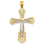 Charger l&#39;image dans la galerie, 14k Gold Two Tone Crucifix Cross Large Pendant Charm - [cklinternational]
