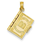 Afbeelding in Gallery-weergave laden, 14k Yellow Gold Ten Commandments Bible 3D Pendant Charm
