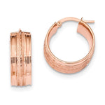 Lataa kuva Galleria-katseluun, 14K Rose Gold 18mmx7.8mm Modern Contemporary Round Hoop Earrings
