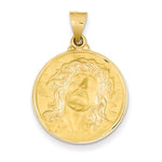Carica l&#39;immagine nel visualizzatore di Gallery, 14k Yellow Gold Jesus Face Medal Hollow Pendant Charm
