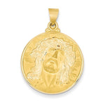 Carregar imagem no visualizador da galeria, 14k Yellow Gold Jesus Face Medal Hollow Pendant Charm
