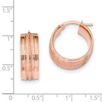 Lataa kuva Galleria-katseluun, 14K Rose Gold 18mmx7.8mm Modern Contemporary Round Hoop Earrings
