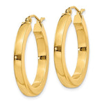 Afbeelding in Gallery-weergave laden, 14K Yellow Gold 25mm Square Tube Round Hollow Hoop Earrings
