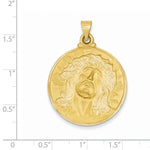 Lataa kuva Galleria-katseluun, 14k Yellow Gold Jesus Face Medal Hollow Pendant Charm
