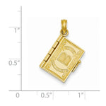 Załaduj obraz do przeglądarki galerii, 14k Yellow Gold Ten Commandments Bible 3D Pendant Charm
