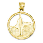 Lataa kuva Galleria-katseluun, 14k Yellow Gold Washington DC Travel Disc Pendant Charm
