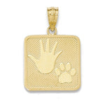 Ladda upp bild till gallerivisning, 14k Yellow Gold Hand Paw Print Puppy Me Pendant Charm
