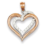 Afbeelding in Gallery-weergave laden, 14k Two Tone Gold Heart Pendant Charm
