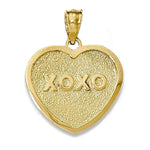 이미지를 갤러리 뷰어에 로드 , 14k Yellow Gold My Love XOXO Heart Reversible Pendant Charm
