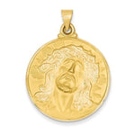 Carregar imagem no visualizador da galeria, 14k Yellow Gold Jesus Face Medal Hollow Pendant Charm
