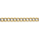 Charger l&#39;image dans la galerie, 14K Yellow Gold with Rhodium 6.75mm Pavé Curb Bracelet Anklet Choker Necklace Pendant Chain with Lobster Clasp
