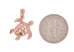 Φόρτωση εικόνας στο εργαλείο προβολής Συλλογής, 14k Rose Gold Turtle Open Back Pendant Charm
