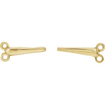 画像をギャラリービューアに読み込む, 14k Yellow White Gold 27x8.5mm OD Double Push Clasp Pendant Charm Hangers Bails Connectors for Bracelets Anklets Necklaces

