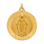 Ladda upp bild till gallerivisning, 14k Yellow Gold Blessed Virgin Mary Miraculous Milagrosa Round Pendant Charm
