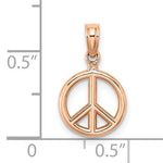 Ladda upp bild till gallerivisning, 14k Rose Gold Peace Sign Symbol Small 3D Pendant Charm
