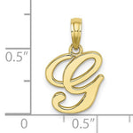 Carica l&#39;immagine nel visualizzatore di Gallery, 10K Yellow Gold Script Initial Letter G Cursive Alphabet Pendant Charm
