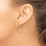 Загрузить изображение в средство просмотра галереи, 14K Yellow Gold 29mm x 2mm Non Pierced Round Hoop Earrings
