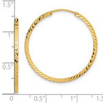 Φόρτωση εικόνας στο εργαλείο προβολής Συλλογής, 14k Yellow Gold 29mm x 1.35mm Diamond Cut Round Endless Hoop Earrings
