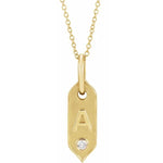 Carica l&#39;immagine nel visualizzatore di Gallery, 14K Yellow Rose White Gold Genuine Diamond Initial Letter A Alphabet Necklace
