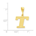 Lataa kuva Galleria-katseluun, 14K Yellow Gold Uppercase Initial Letter T Block Alphabet Pendant Charm
