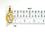 Carregar imagem no visualizador da galeria, 14K Yellow Gold Script Initial Letter O Cursive Alphabet Pendant Charm
