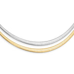 Kép betöltése a galériamegjelenítőbe: Sterling Silver Gold Plated Reversible Cubetto Omega Choker Necklace Pendant Chain
