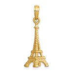 Indlæs billede til gallerivisning 14k Yellow Gold Paris Eiffel Tower 3D Pendant Charm
