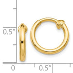 Ladda upp bild till gallerivisning, 14k Yellow Gold Non Pierced Clip On Round Hoop Earrings 14mm x 2mm
