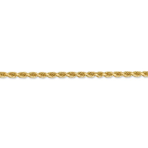 14k Yellow Gold 3.2mm Diamond Cut Rope Bracelet Anklet Necklace Pendant Chain Lobster Clasp 7 8 9 16 18 20 22 24 26 28 30 36 inches