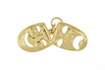 Lataa kuva Galleria-katseluun, 14k Yellow Gold Comedy Tragedy Theater Masks Pendant Charm
