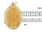 画像をギャラリービューアに読み込む, 14k Yellow Gold Blessed Virgin Mary Miraculous Medal Oval Large Pendant Charm
