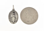 將圖片載入圖庫檢視器 Sterling Silver Blessed Virgin Mary Miraculous Medal Oval Pendant Charm
