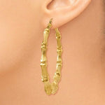 Indlæs billede til gallerivisning 14K Yellow Gold Bamboo Hoop Earrings Large

