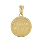 Indlæs billede til gallerivisning 14k Yellow Gold Have Faith Footprints Reversible Pendant Charm
