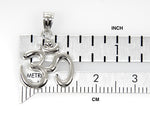 Cargar imagen en el visor de la galería, 14k White Gold Om Symbol Open Back Pendant Charm
