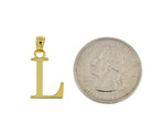 Kép betöltése a galériamegjelenítőbe: 14K Yellow Gold Uppercase Initial Letter L Block Alphabet Large Pendant Charm
