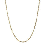 將圖片載入圖庫檢視器 14K Yellow Gold 2.75mm Flat Figaro Bracelet Anklet Choker Necklace Pendant Chain
